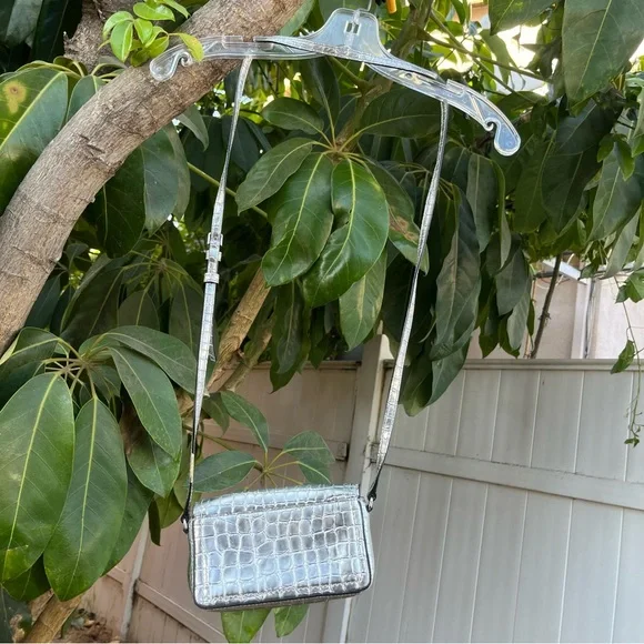 Marc Jacobs Croc Embossed Mini Crossbody Bag In Silver. - Picture 12 of 12